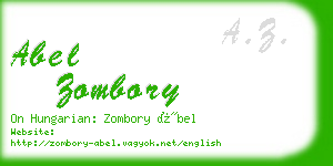 abel zombory business card